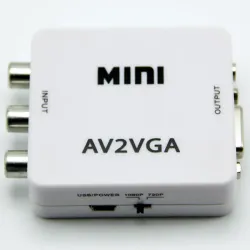 Convertidor AV (RCA) a VGA + Audio 1080p Unidireccional