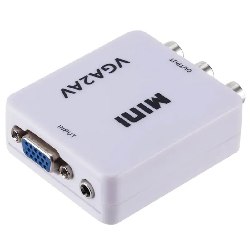 Convertidor VGA a AV(RCA) + audio, 1080p, Unidireccional