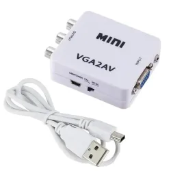 Convertidor VGA a AV(RCA) + audio, 1080p, Unidireccional
