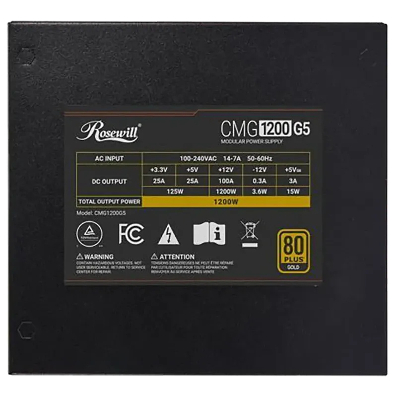 Fuente Rosewill CMG1200 G5 1200W 80 Plus Gold Full Modular ATX 3.1 PCIe 5.0