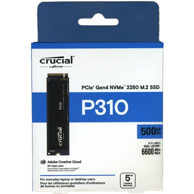 SSD M.2 NVMe Crucial P310 500GB PCIe 4.0 2280