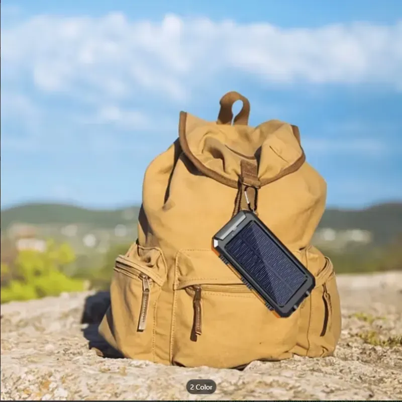 Banco de energía solar portátil de 20000 mAh, cargador solar para celular