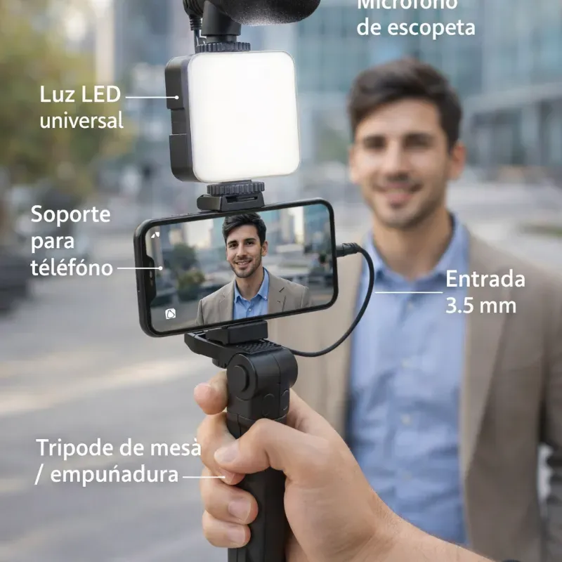Kit de vlogging para teléfono inteligente