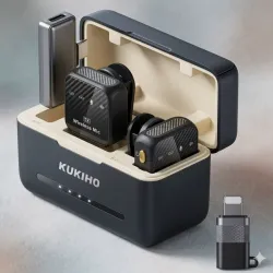 Micrófono Lavalier Inalámbrico Profesional con Estuche de Carga | 80H de Batería, Cancelación de Ruido y Conexión Plug & Play para iPhone, Android y iPad