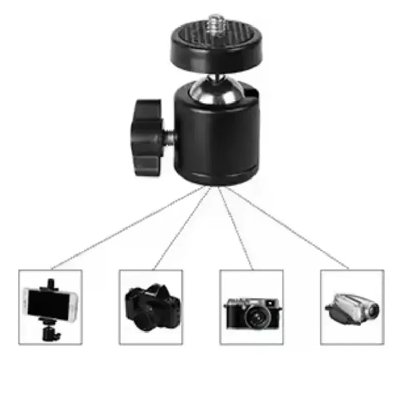 Mini soporte de cabeza de bola para trípodes y soportes de luz 