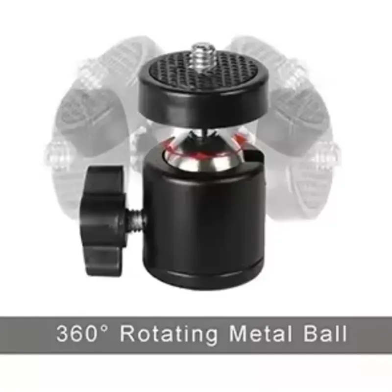 Mini soporte de cabeza de bola para trípodes y soportes de luz 