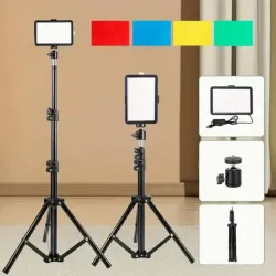  Panel de luz LED para fotografía y vídeo, Kit de lámpara de estudio fotografico 1.70M