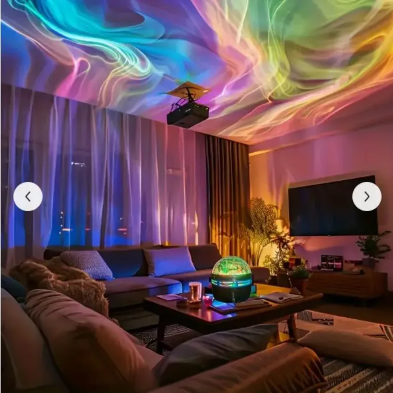 Proyector de Aurora Boreal, luz nocturna LED con control remoto