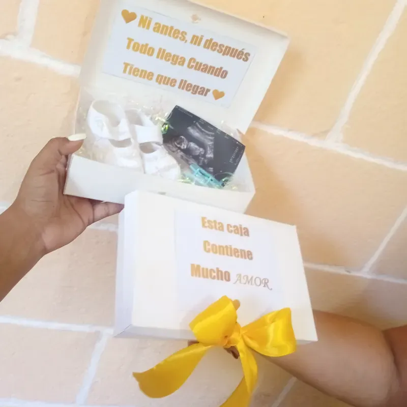Caja para revelación de embarazo 