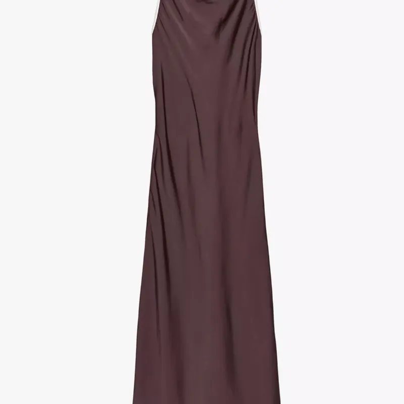 Vestido Satinado Contraste Zara