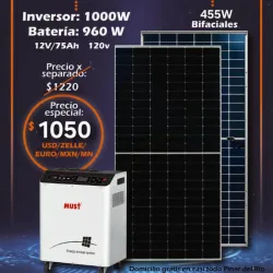 Kit Solar (Inversor de Almacenamiento de Energía Híbrido Must + 2 Paneles)