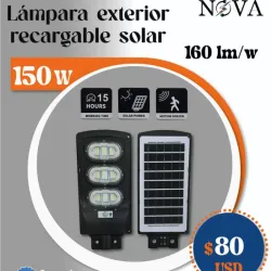 Lámpara Exterior Recargable Solar 150W