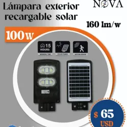Lámpara Exterior Recargable Solar 100W