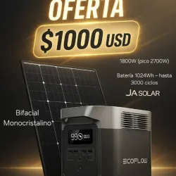 ⚡ OFERTA ESPECIAL – EcoFlow Delta 2 + Panel Solar JA Solar 455W Bifacial ⚡