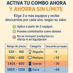 Oferta para Combos de más de 3️⃣Equipos‼️