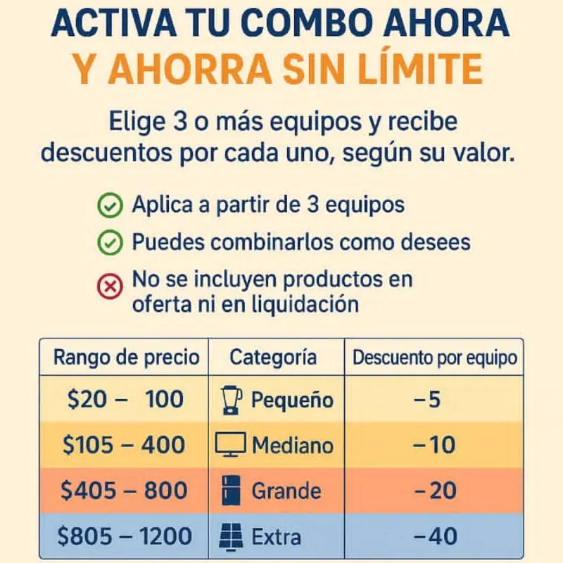 Oferta para Combos de más de 3️⃣Equipos‼️