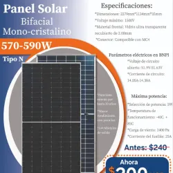 Panel Solar Bifacial 570 - 590W