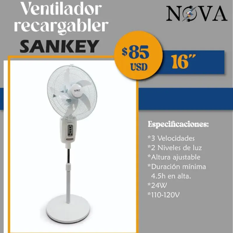 Ventilador Recargable de Pedestal Sankey