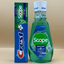 Set Crest de Enjuague Bucal y Pasta