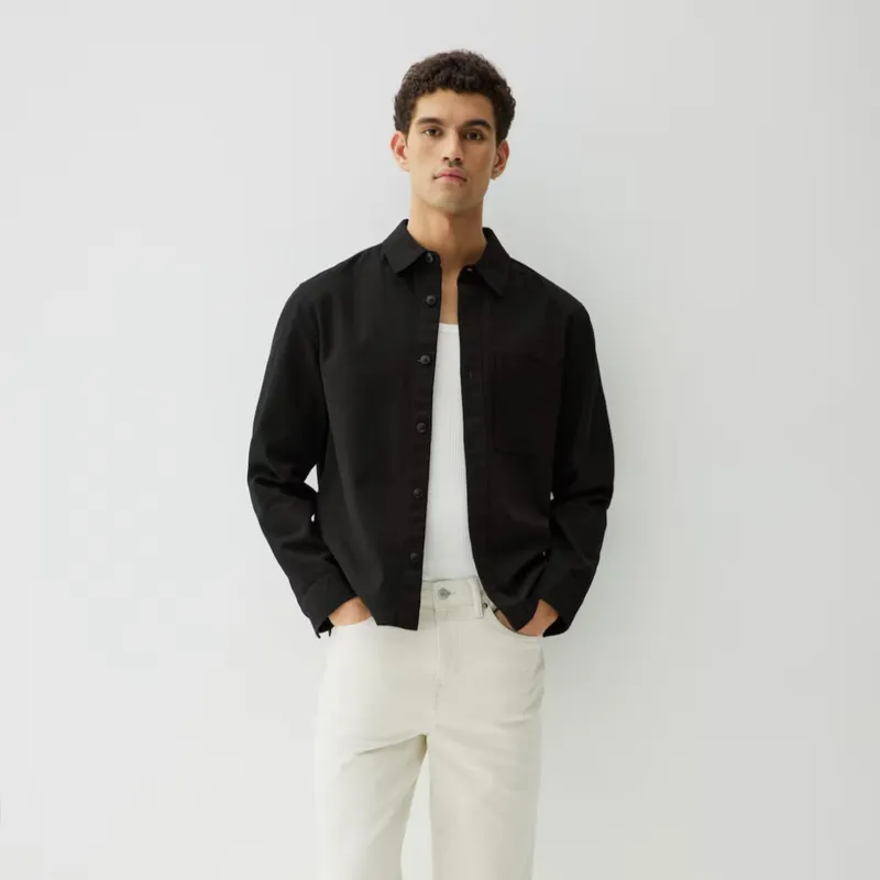 Camisa negra mezclilla