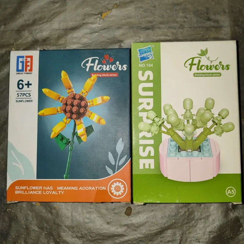 Flores de Bloques (Girasol y Suculenta)