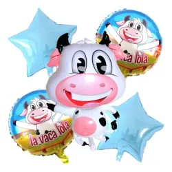 Set de globos metálicos La Vaca Lola 