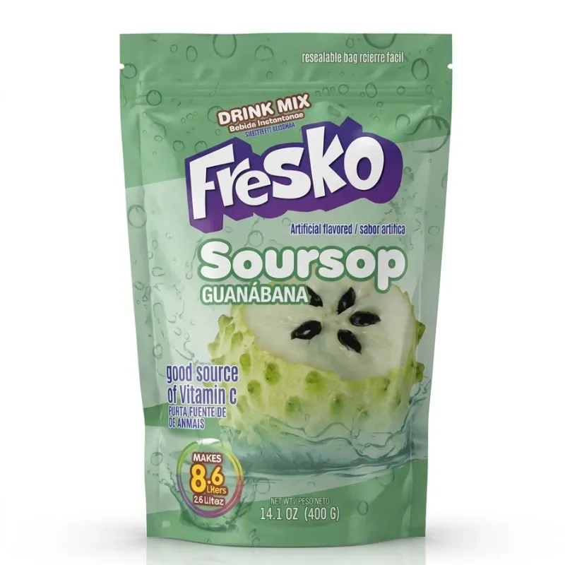 Bebida Instantánea en Polvo Fresko Sabor Guanábana (Soursop) - Bolsa de 14.1 oz (400 g)