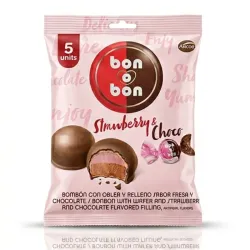 Bombones de Chocolate con Frutilla de Fresa Bon o Bon - 5 unidades × 15 g