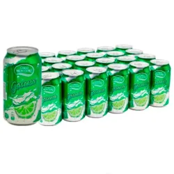 Caja de efresco gaseado de limón Ciego Montero 