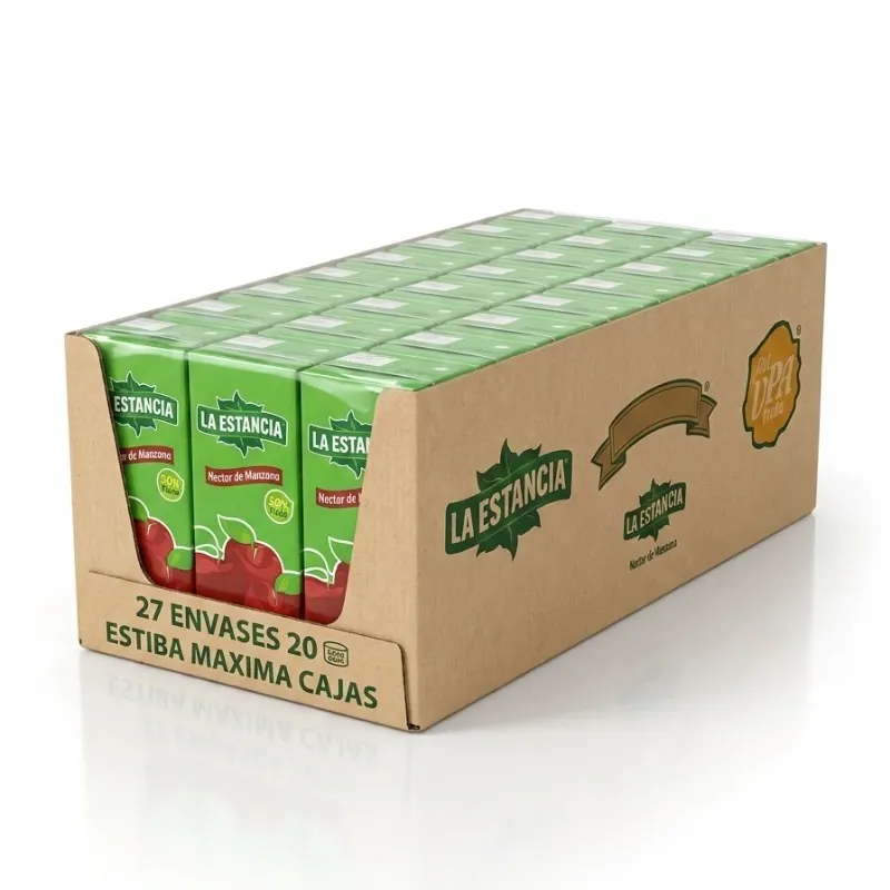 Caja de Jugo de Manzana La Estancia - 27 unidades (200 ml c/u)