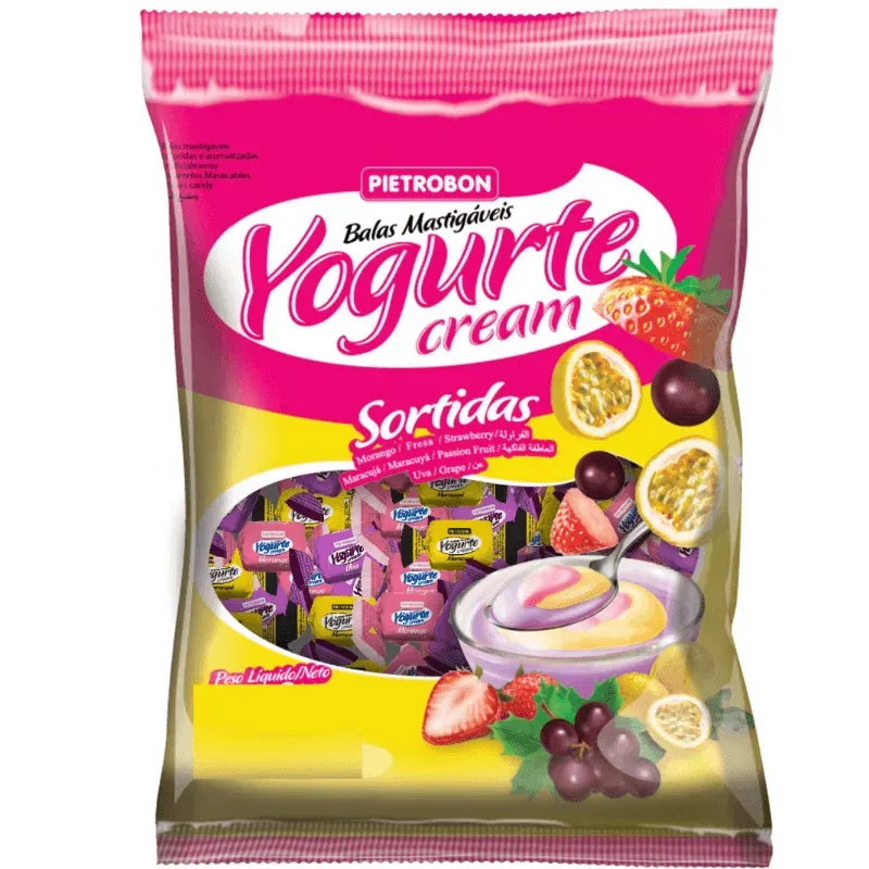 Caramelos masticables Yogurte cream sabor Fresa, Maracuyá y Uva