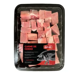 Carne de cerdo troseada en bandeja sellada al vacío importada 