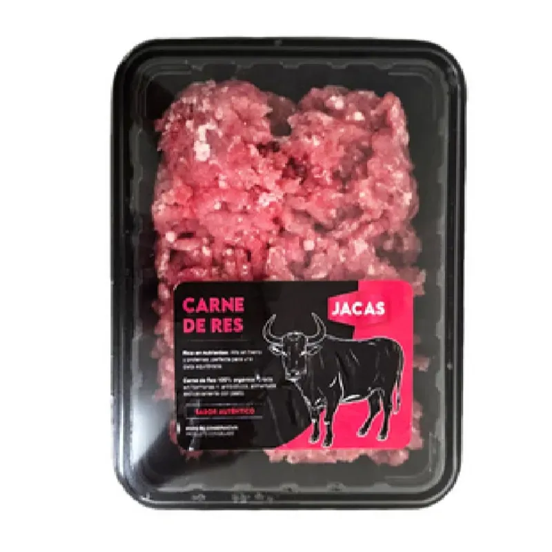 Carne de res molida en bandeja sellada al vacío importada 