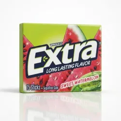 Chicle Sin Azúcar Extra Sweet Watermelon Wrigley's - Paquete de 15 Láminas