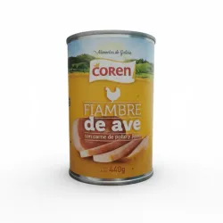 Fiambre de ave con carne de pollo y pavo