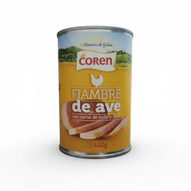 Fiambre de ave con carne de pollo y pavo