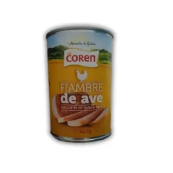 Fiambre de ave con carne de pollo y pavo