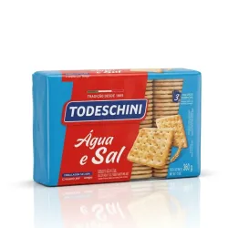 Galletas Água e Sal Todeschini - Empaque de 360 g (12.6 oz / 3 Paquetes Prácticos)