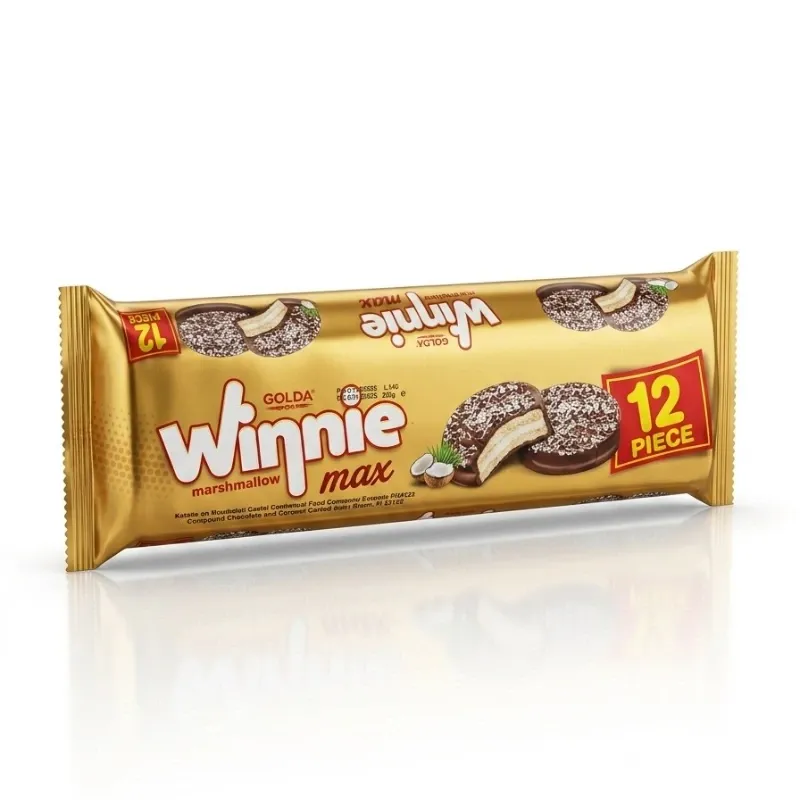 Galletas Cubiertas de Chocolate y Coco Rellenas de Malvavisco Winnie - 220 g