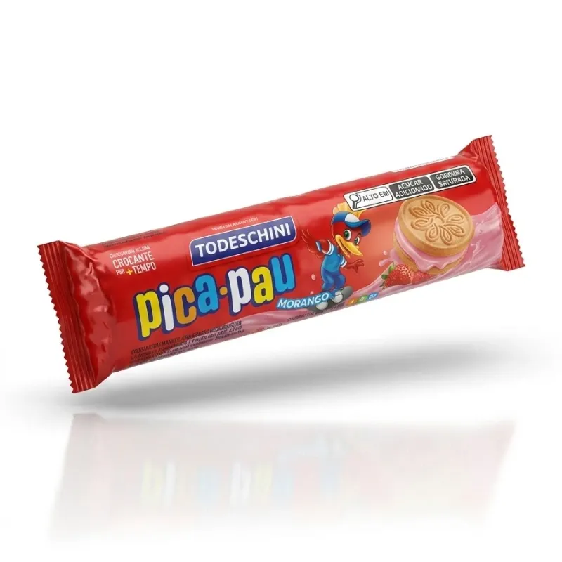 Galletas Rellenas Pica-Pau Todeschini Sabor Fresa - 115 g