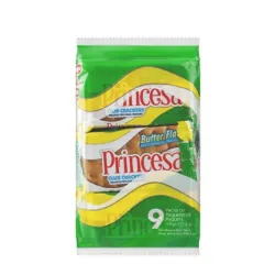 Galletas Saladas Saborizadas de Mantequilla Princesa - 9 sobres × 25.5g