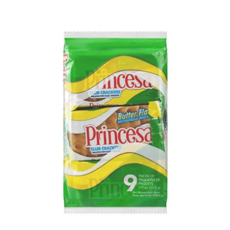 Galletas Saladas Saborizadas de Mantequilla Princesa - 9 sobres × 25.5g