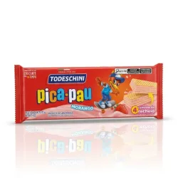 Wafer Todeschini Pica-Pau Sabor Fresa (Morango) - Paquete de 115 g (4 oz)
