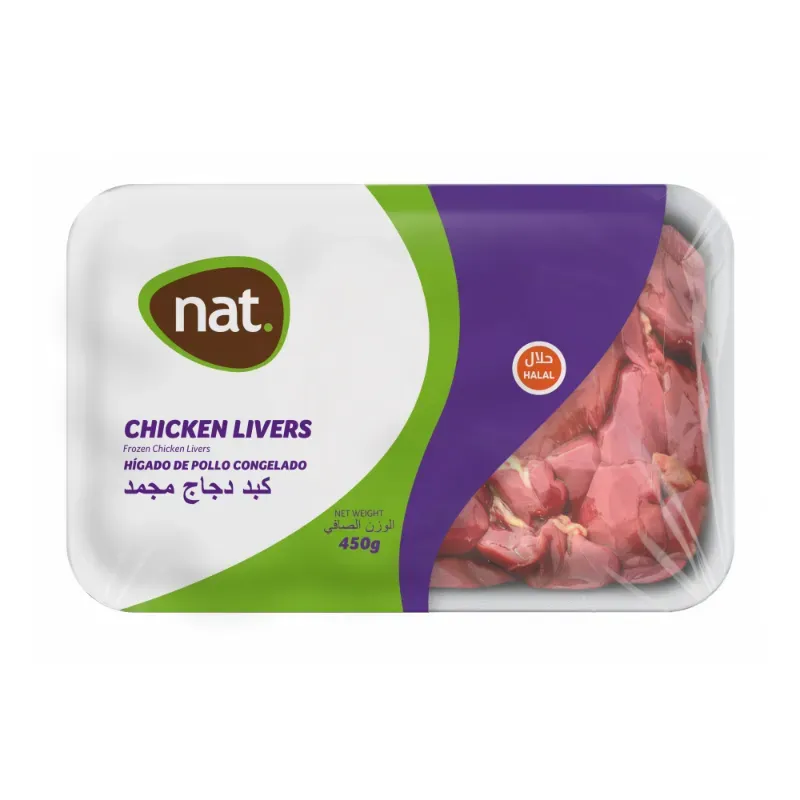 Hígado de pollo en bandejas 