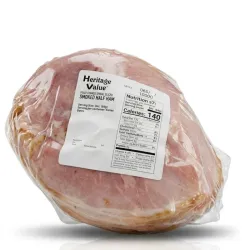 Jamón Ahumado Espiral Heritage Value (Heritage Value Fully Cooked Spiral Sliced Smoked Half Ham) – Empaque al vacío ( 8 libras aproximadamente/ $2.55 la libra)