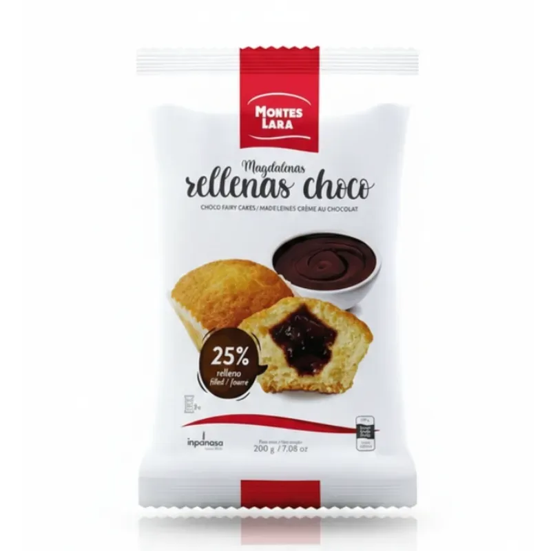 Magdalenas Rellenas de Chocolate Montes Lara - 200g