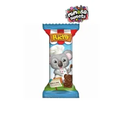 Minicake en forma de koala cubierto de crema de chocolate