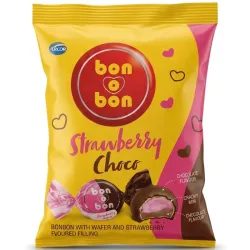 Paquete de Bombones de Chocolate con Frutilla Bon o Bon - 5 × 15 g