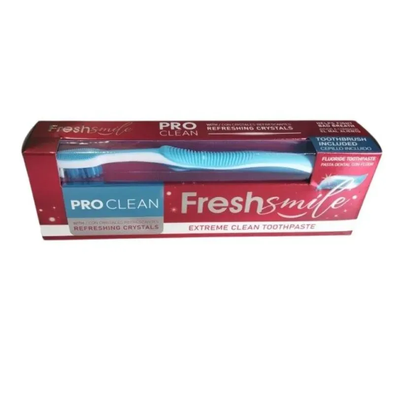 Pasta de Dientes FreshSmile con fluor con cepillo de dientes incluido 
