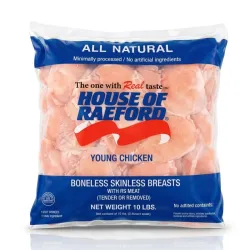 Pechugas de Pollo Deshuesadas y Sin Piel House of Raeford (Boneless Skinless Breasts) - 10 lbs (4.54 kg)